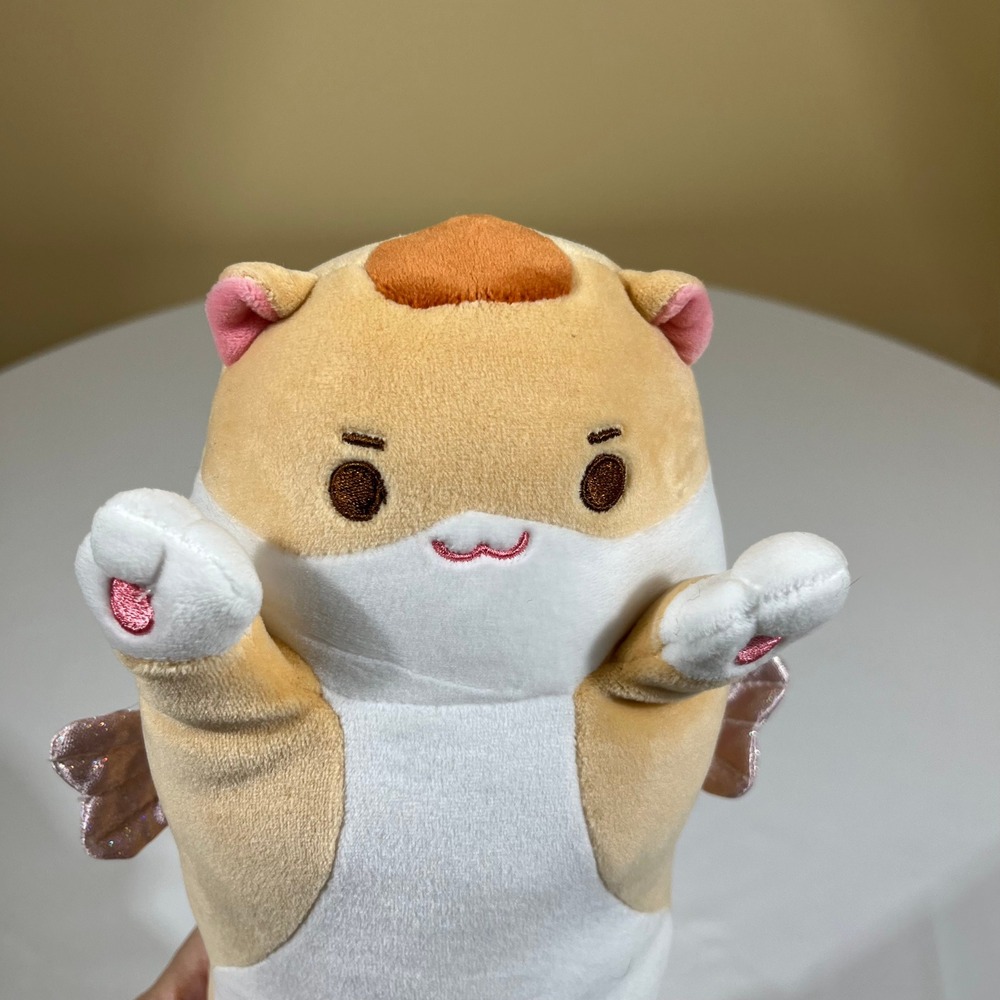 Mewaii Plush Toy Long Tan Winged Cat Heart Embroidery 20" Body Pillow